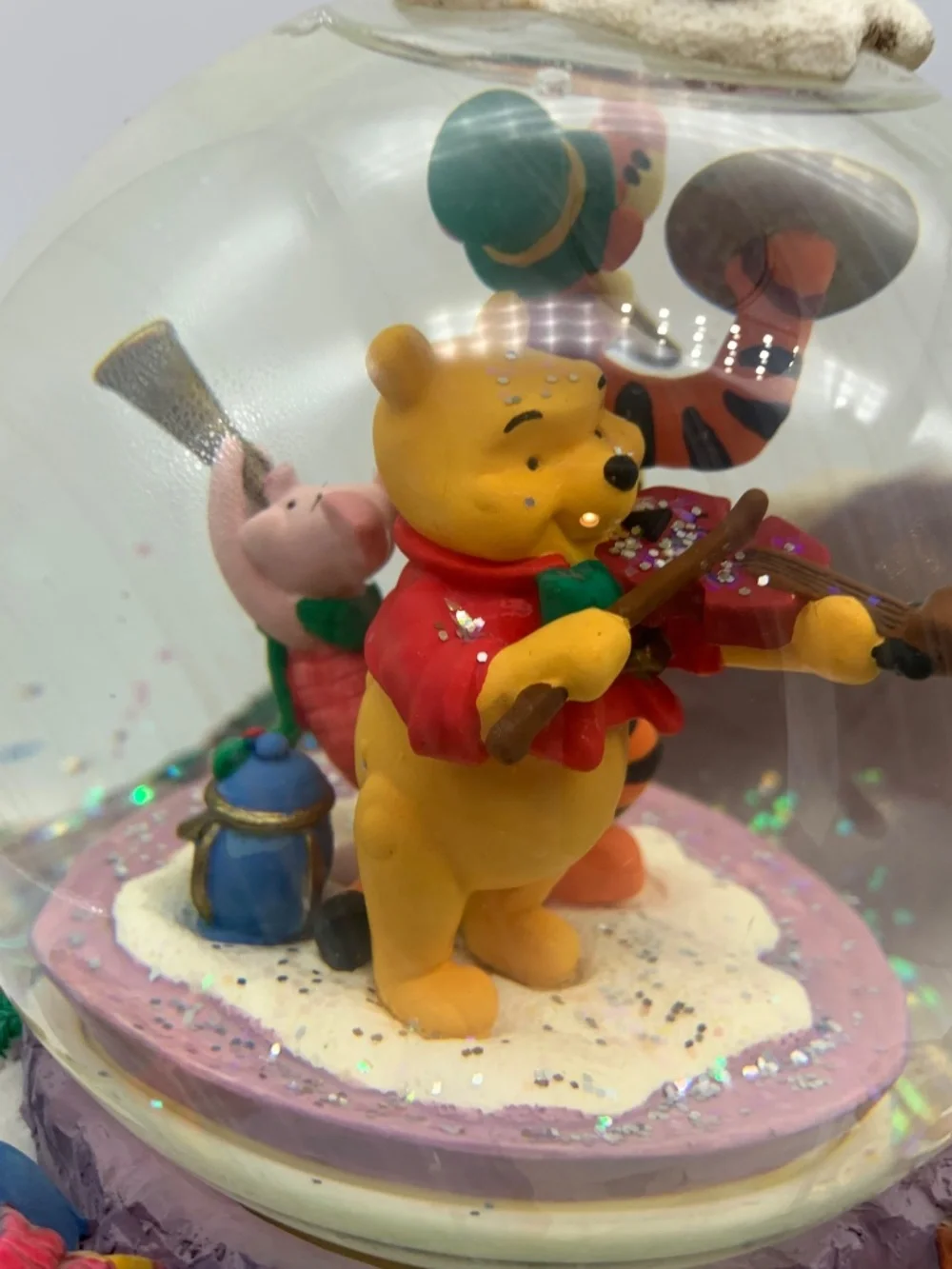 Vintage Disney Winnie the Pooh & Friends We Wish You A Merry Christmas Snowglobe